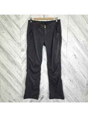 Prana Pants Womens Size 8 Dark Gray Outdoor Hiking Gorpcore Roll Snap Hems